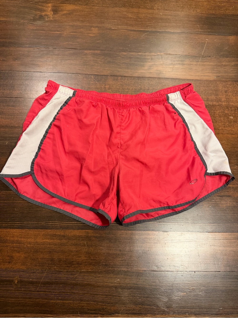Champion Red Athletic Shorts with White Contrast Panels